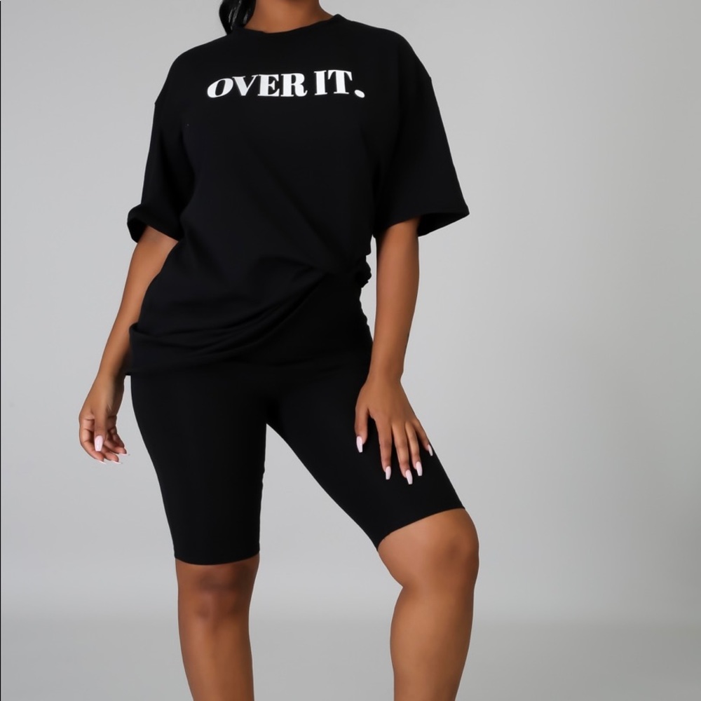 “Over It” Short set